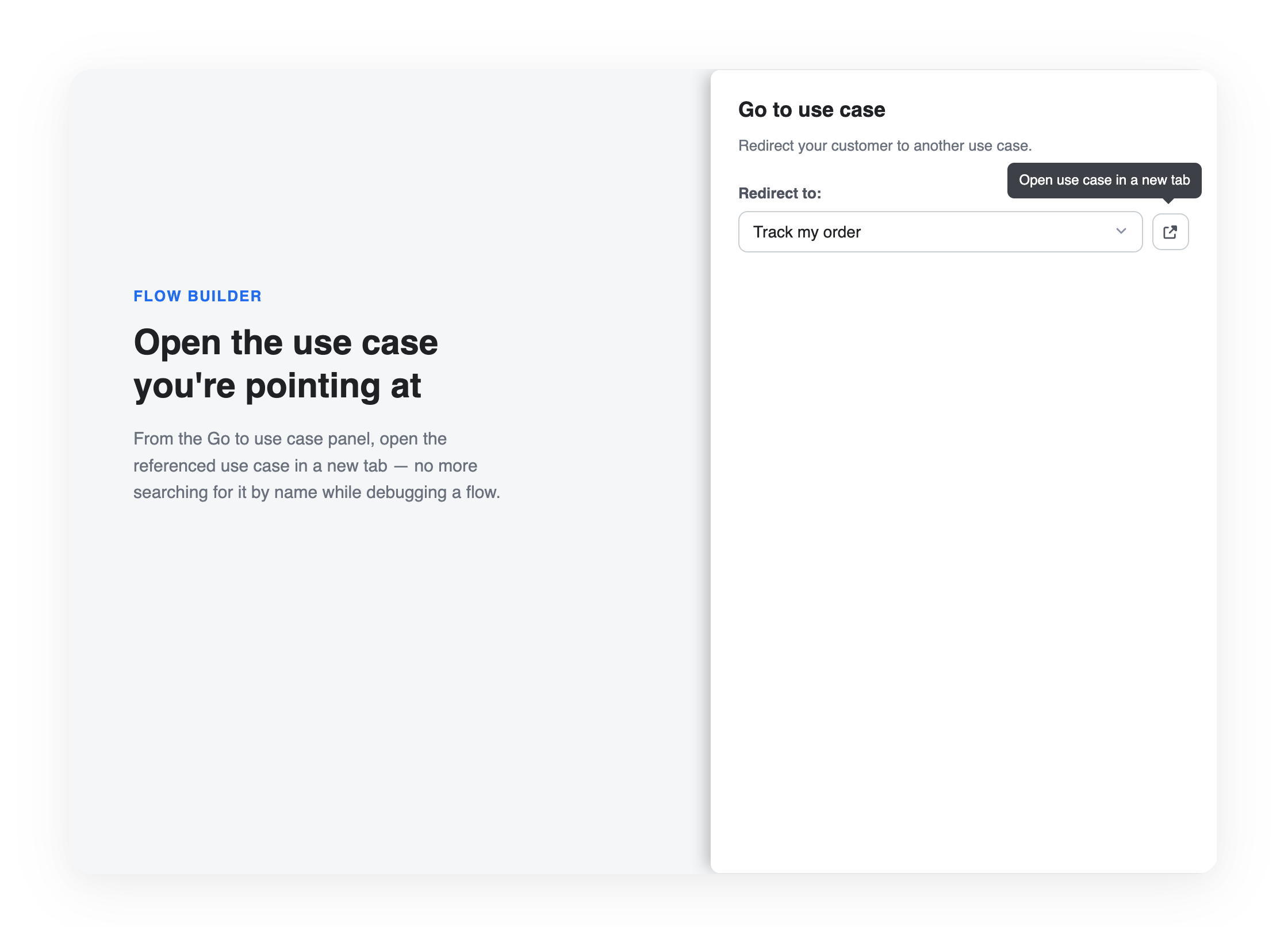 Open the referenced use case in a new tab