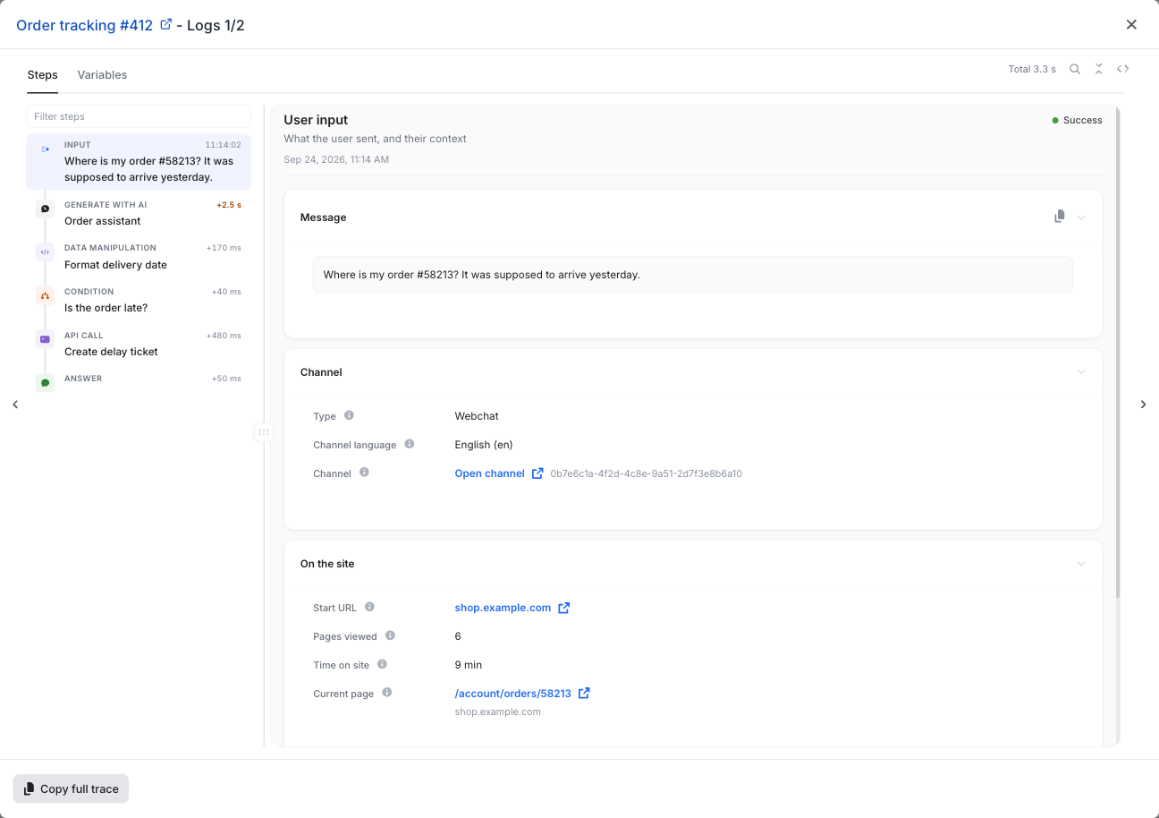 The User input step