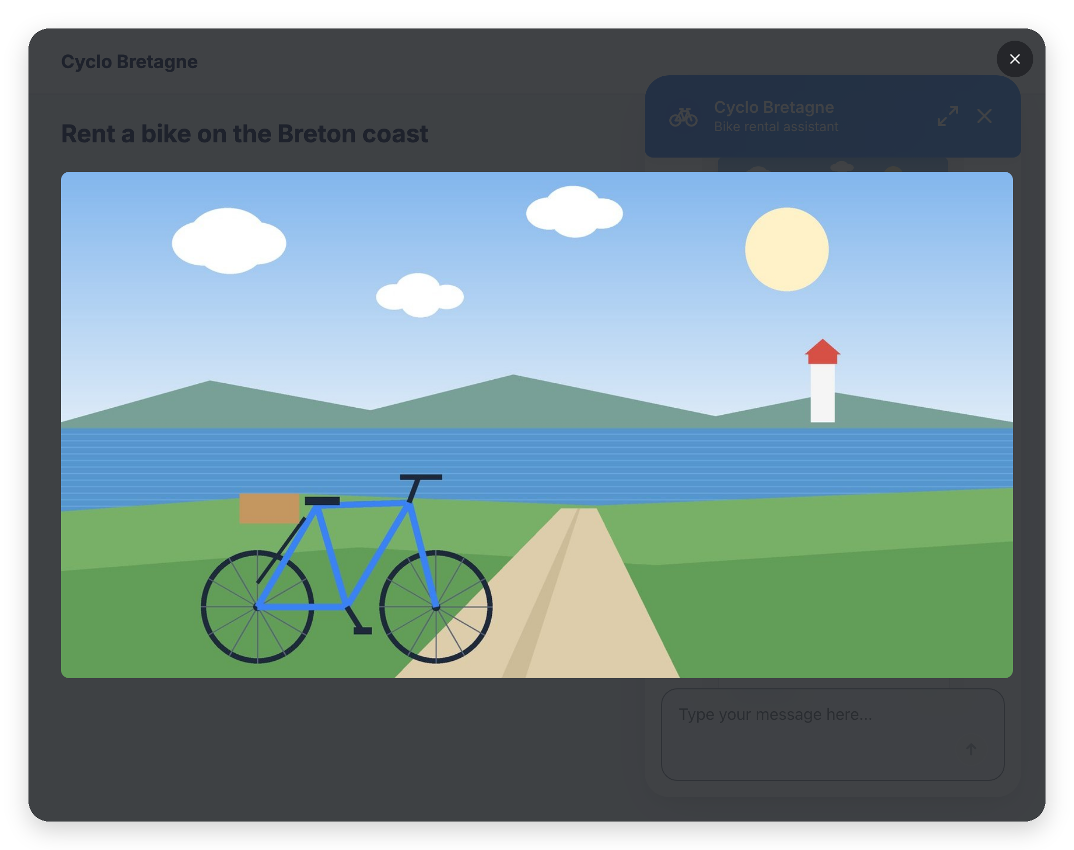 An image opened full page in the widget